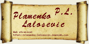 Plamenko Lalošević vizit kartica